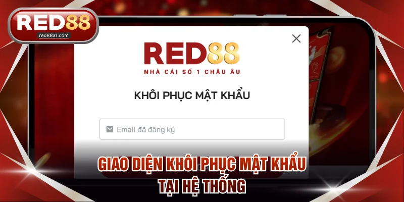 Giao diện khôi phục mật khẩu tại hệ thống